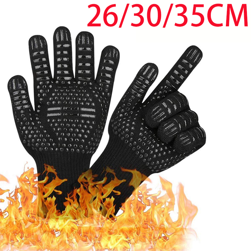 バーベキュー手袋難燃性ノンスリップグリル防火手袋耐熱シリコー - Heat Resistant Glove のレビューと価格